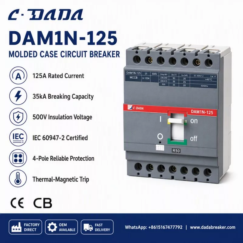 ذیلی تقسیم کی سالمیت کو یقینی بنانا: C·DADA DAM1N-125 MCCB حل